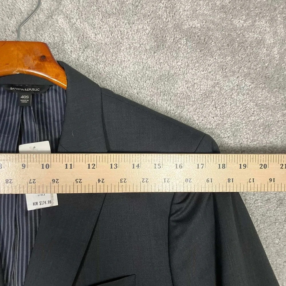 Banana Republic Mens 40S Standard Fit Marzotto Super 120s Wool Suit Jacket Grey